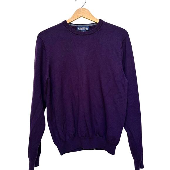 Brooks Brothers Merino Wool Sweater Men’s Medium Purple Crewneck - Picture 1 of 5
